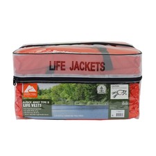 Ozark Trail 4-Pack Adult Type II Life Vest, Includes Storage Bag, Orange