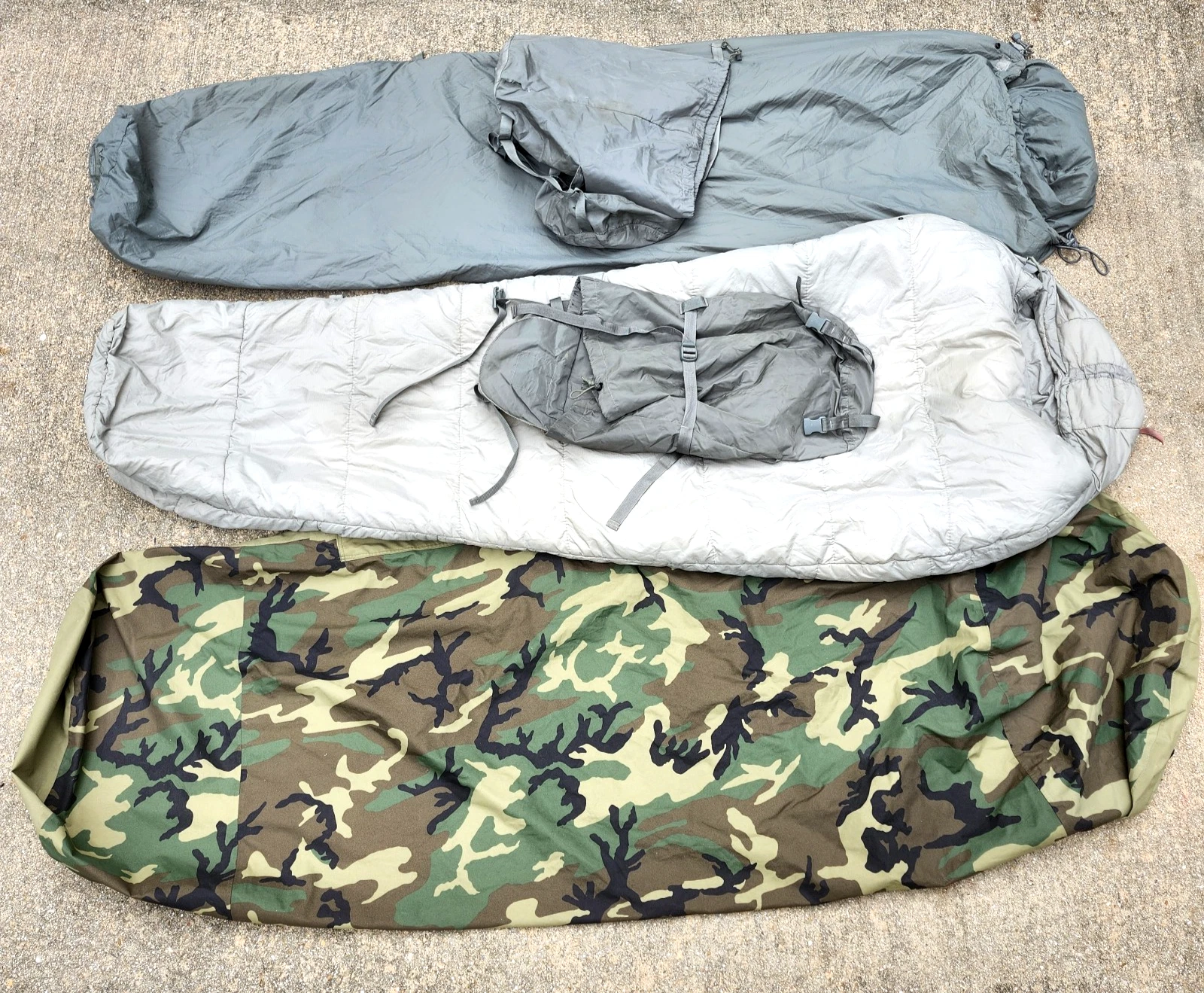 USGI 5-Piece Modular Sleep System MSS Woodland Gore-Tex Bivy Patrol Intermediate