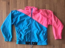  90's CALLING  Vintage 90s Reebok Pink/Teal Retro Windbreaker Zip Jacket Small