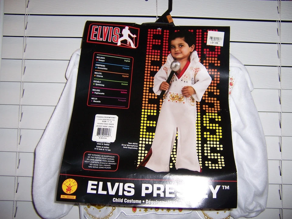 Rubie's ELVIS 儿童尺寸幼儿服装 88556 1-2 岁 — 第 2/4 张图片