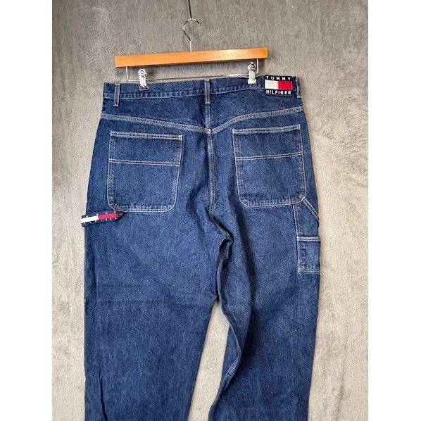 Vintage 90s Tommy Hilfiger Carpenter Jeans 42x32 Blue Denim Menswear - Image 4 of 4