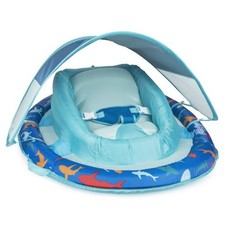 SwimWays Infant Baby Spring Float with Adjustable Sun Canopy - Blue Shark