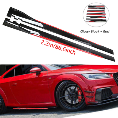 #ad For Audi TT RS 8J Glossy Black Look 86.6quot; Side Skirt Extension Spoiler Splitter $69.99