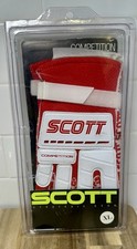 SCOTT VINTAGE COMPETITION GLOVES, Red/White, New In Pkg, XL Size
