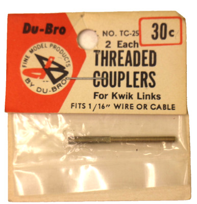 Du-Bro (2) Each Threaded Couplers for Kwik Links 1/16'' Wire #TC-25 For R/C New