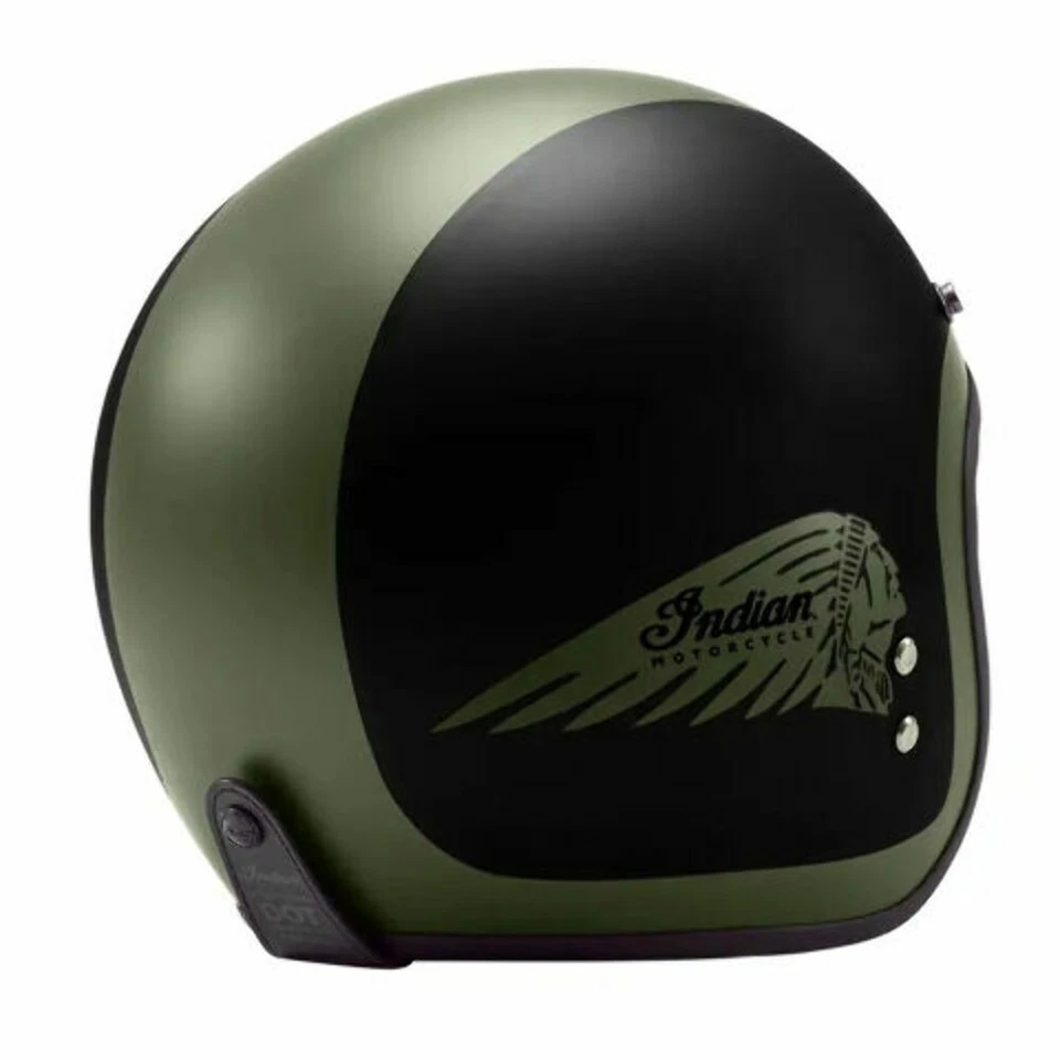 Casco Indian Polaris Cara Abierta Mate Negro/Verde 2XL 63-64cm 286280812 Foto 2 de 4