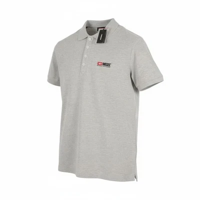 Diesel T-Weet-Div Polo T-Shirt M Gris Mélange Moitié Bouton Lässig - Photo 1/4