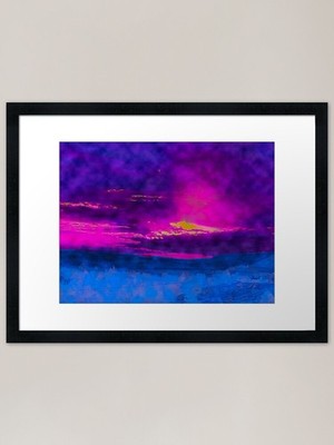 Neon Feuer Gerahmter Kunstdruck Gerahmtes Wandbild Poster Leinwanddruck Bild