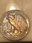 1944 S Walking Liberty Half Dollar Rainbow Toned