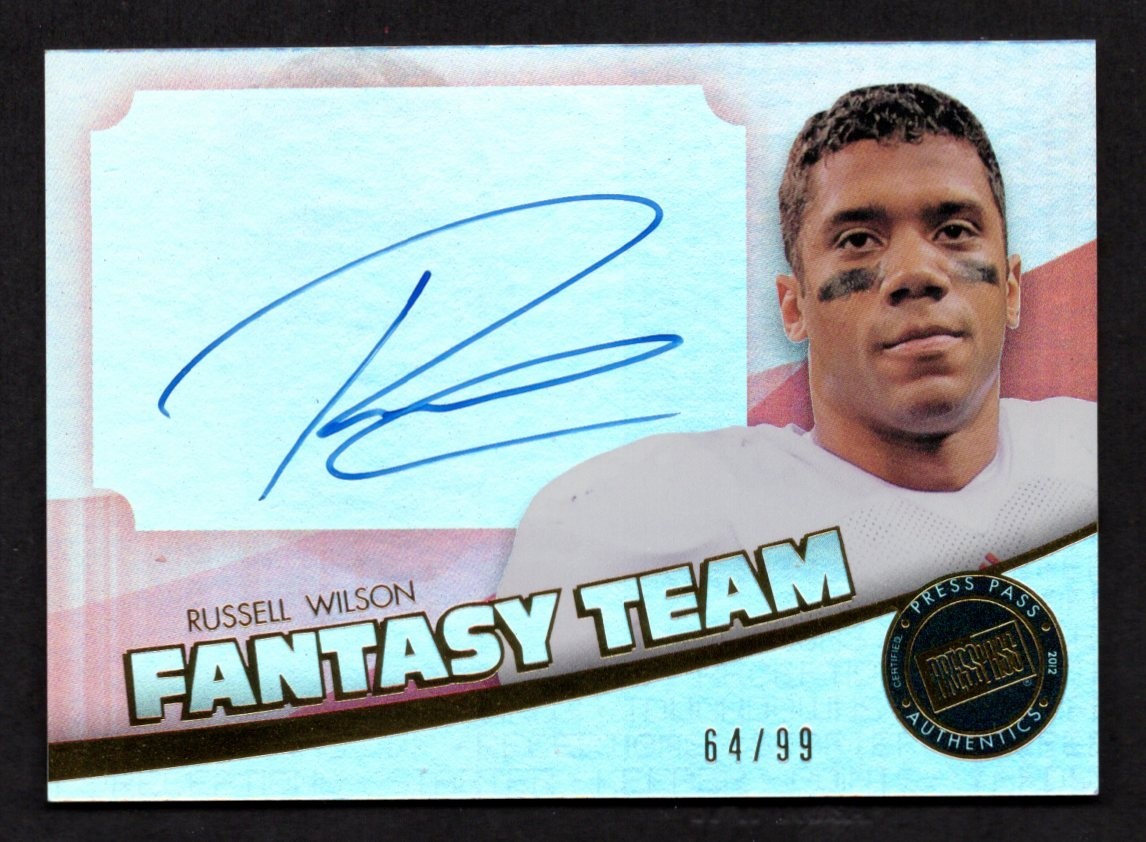 Russell Wilson Press Pass Showcase Fantasy Team Autograph #RW Base
