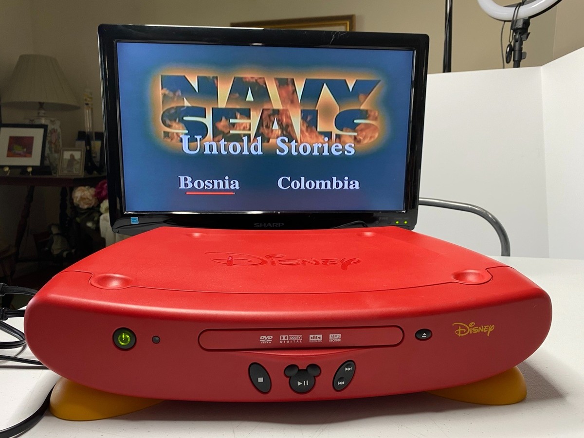 RARE Disney Mickey Mouse Red DVD Player DVD-2050C Tested & Working