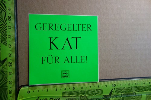 Alter Aufkleber Auto Auspuff Katalysator OPEL