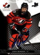 Luka Burzan - Signed 2018 Upper Deck Team Canada Juniors Card #49