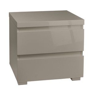 High Gloss Contemporary Grey Stone Taupe Bedside Lamp Table Cabinet Drawers Ebay