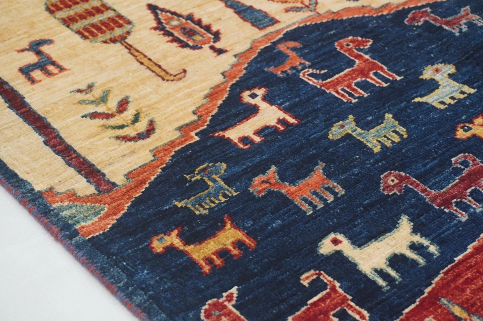 3 x 13 ft Multicolor Tree of Life Gabbeh Afghan Hand knotted Runner Rug - Image 4 of 4