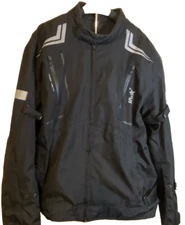 HWK Men's Canvas Mesh Padded Riding Jacket 4XL Vented Breathable Touring Biker