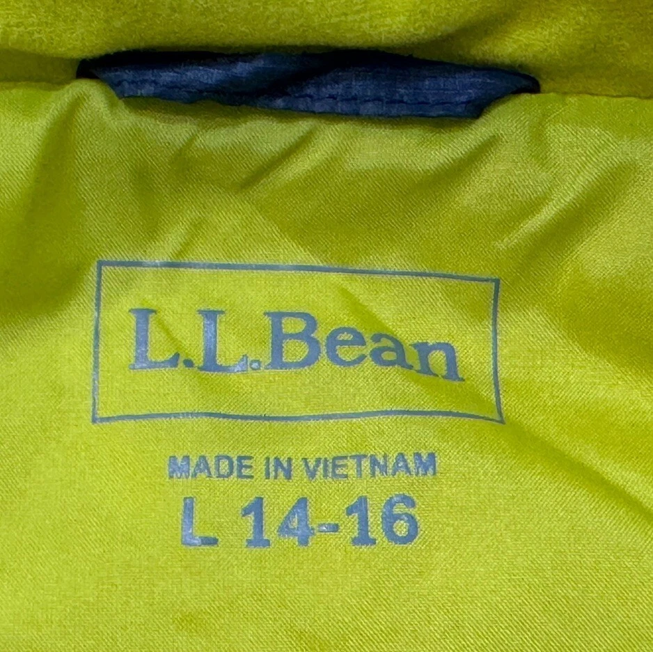 Chaleco acolchado LL Bean Youth Primaloft Packaway cremallera completa niña’s grande 14-16 Foto 4 de 4
