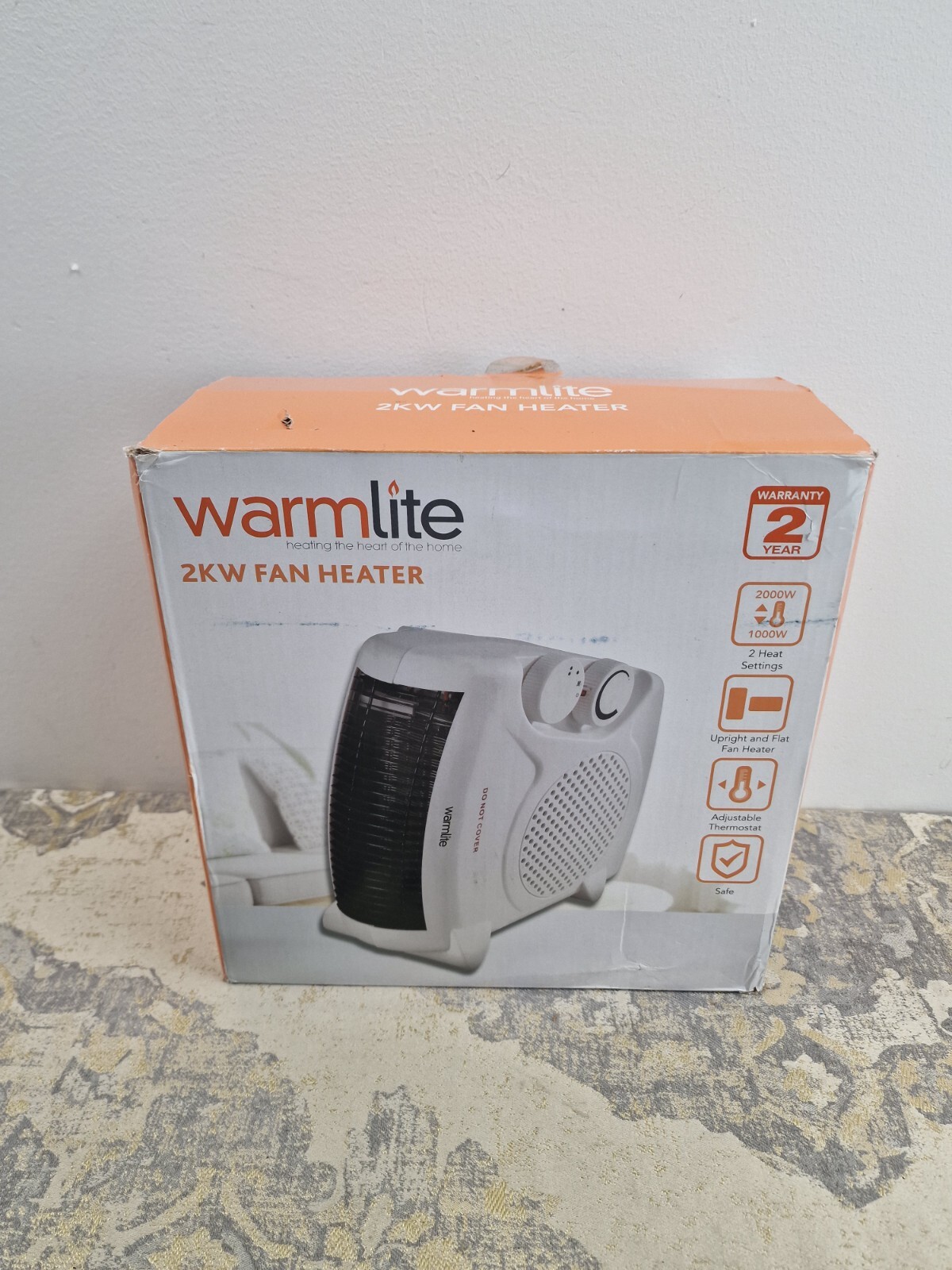 Warmlite WL44001 Thermo Fan Heater with 2 Heat Settings and Overheat Protection
