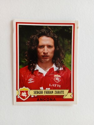 FIGURINE FOOTBALLERS PANINI 1992/93 ANCONA ZARATE n 48 WITH VELINA