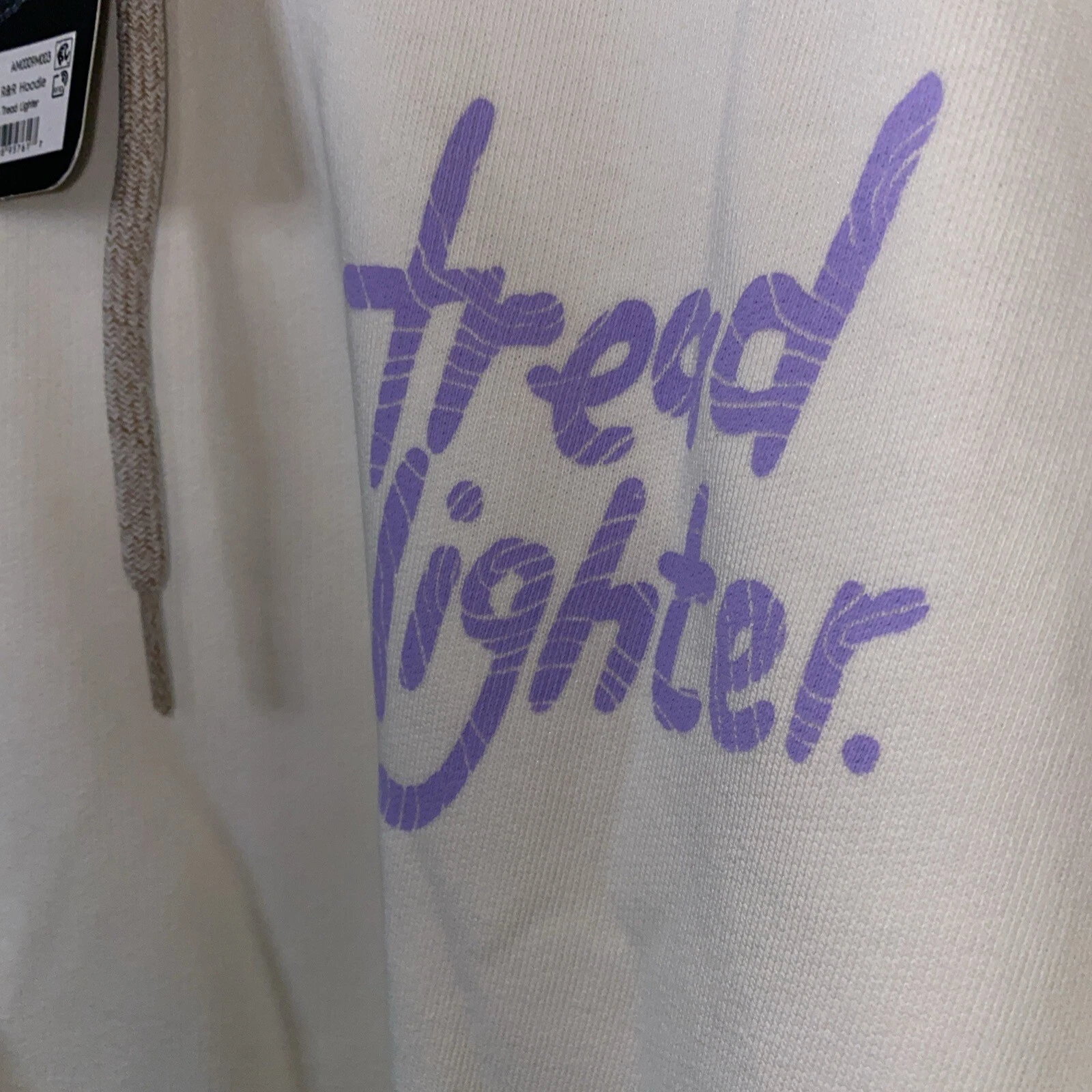 OFF WHITE Felpa con cappuccio Allbirds taglia L limitata R&R bianca naturale accendino battistrada $128