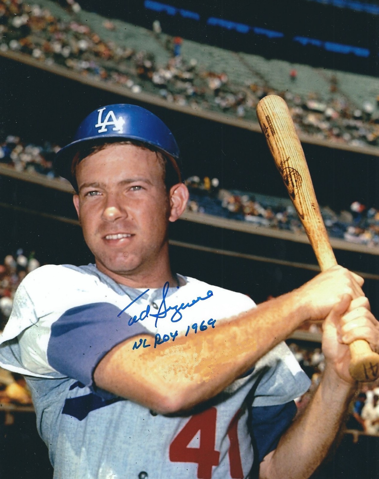 Signed 8x10 TED SIZEMORE Los Angeles Dodgers Autographed photo - COA 
