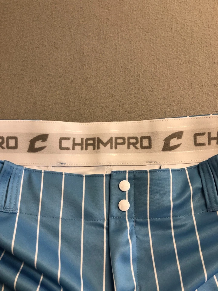 Champro Softball Pants Womens XXL Retro Blue Stripe Shirt Grip Jogger Style - Image 3 of 4