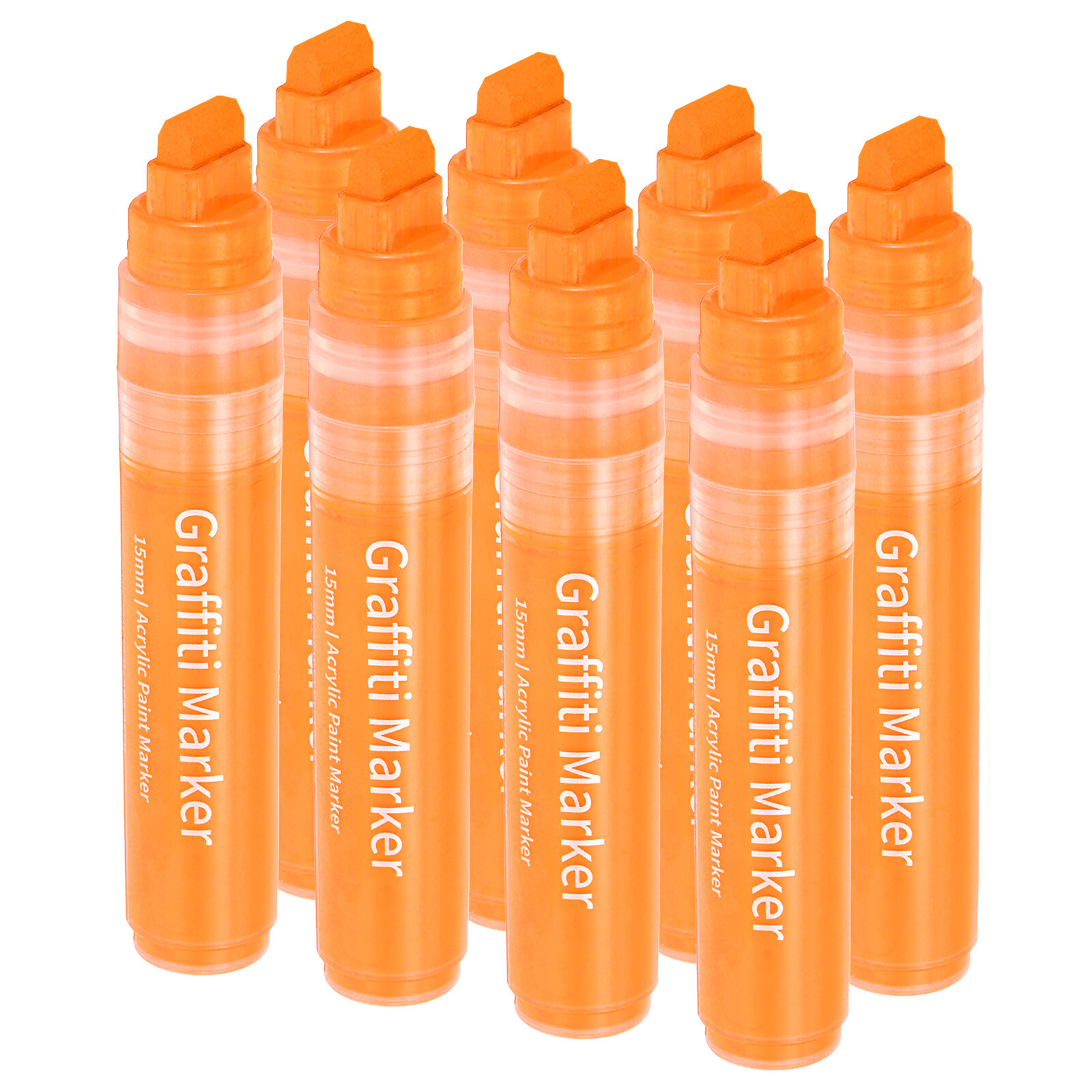 8 Pcs Graffiti Markers, 15mm Orange Poster Marker Thick Acrylic Paint Pen