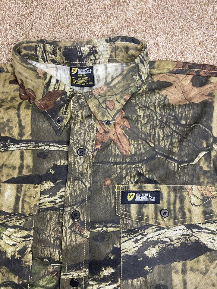 Mossy Oak scent shield Men's Camo Hunting Shirt, Button Up Shirt for Men XL, NWT - Image 2 of 4