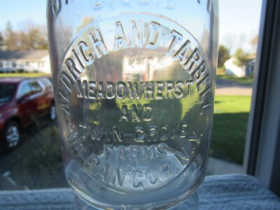 TREQ Milk Bottle Aldrich & Tarbell Meadowherst & Twin Grove Farm North Bangor NY