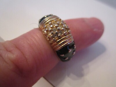 LADIES' PCI ENAMEL AND CRYSTAL RING - SIZE 6 1/2 - SC-10