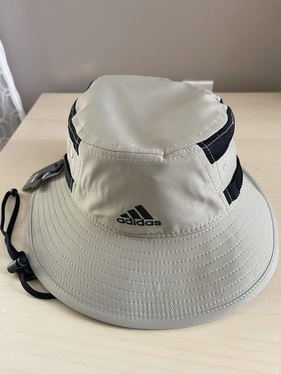 Adidas Men's Victory III Bucket Hat Feather Grey and Black Size S/M