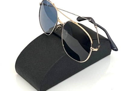 PRADA-GOLD/BLUE Lens Gradient SPR 51Y AVIATOR Sunglasses  display picture 2