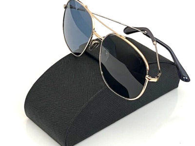 PRADA-GOLD/BLUE Lens Gradient SPR 51Y AVIATOR Sunglasses  display picture 2