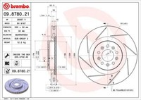 2X Brembo 09.8780.21 Bremsscheibe