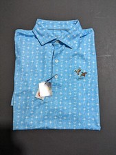 NWT MEN'S JOHNNIE-O POLO, SIZE: S, COLOR: LIGHT BLUE/WHITE M4 