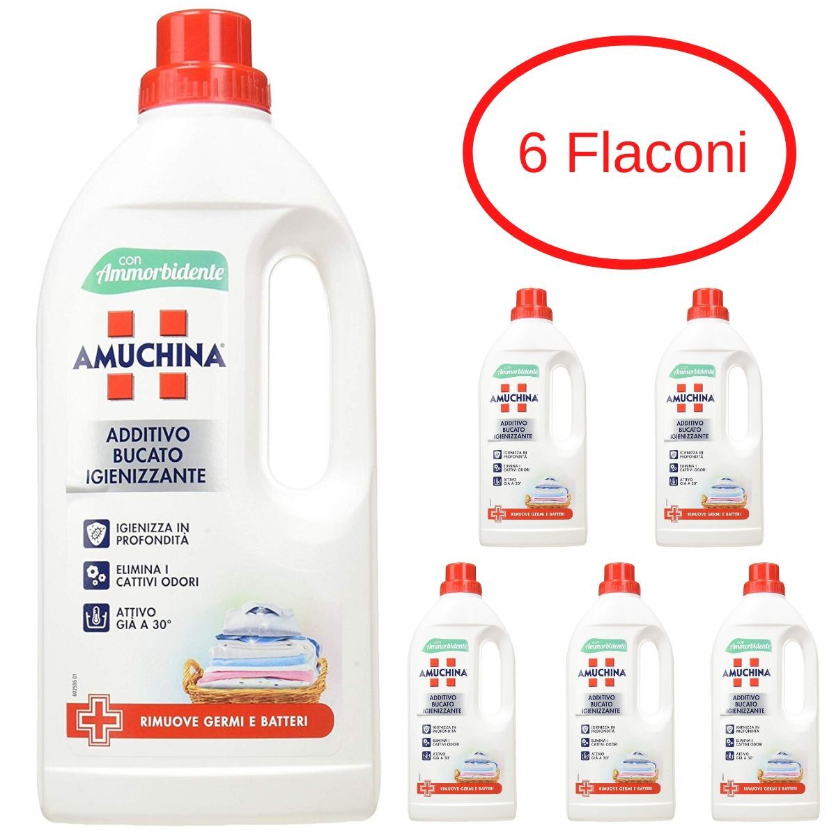 Amuchina Igienizzante Bucato 6 flaconi 1L: Igiene Sicura per Bambini