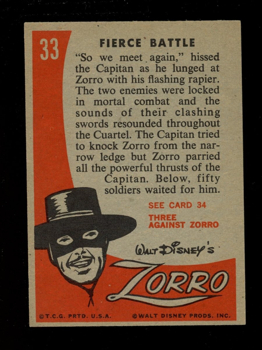 1958 Topps Zorro #33 Fierce Battle (EX) | eBay