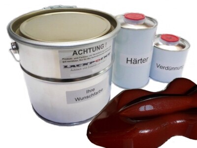 7 Liter Set 2K Car Paint Mystic Maroon Metallic No Clear Varnish Lackpoint Brau