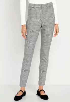 Old Navy High Rise Pixie Pants Womens 8 Black White Gingham