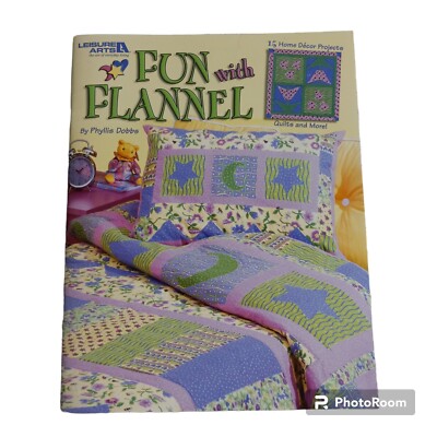Leisure Arts Fun With Flannel by Phyllis Dobbs #3652 Home Decor Quilts Crafts 