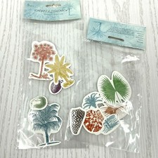 Scrapbooking Scrap Book Stickers Tropical Palm Trees Shells Pear 10 Pieces