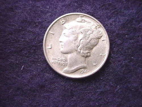 1941 MERCURY DIME GREAT BU COIN!!  #75