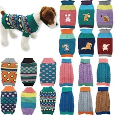 Dog Sweater Warm Winter Clothes Puppy Cat Coat Pullover Small Large Pet XXS - XL