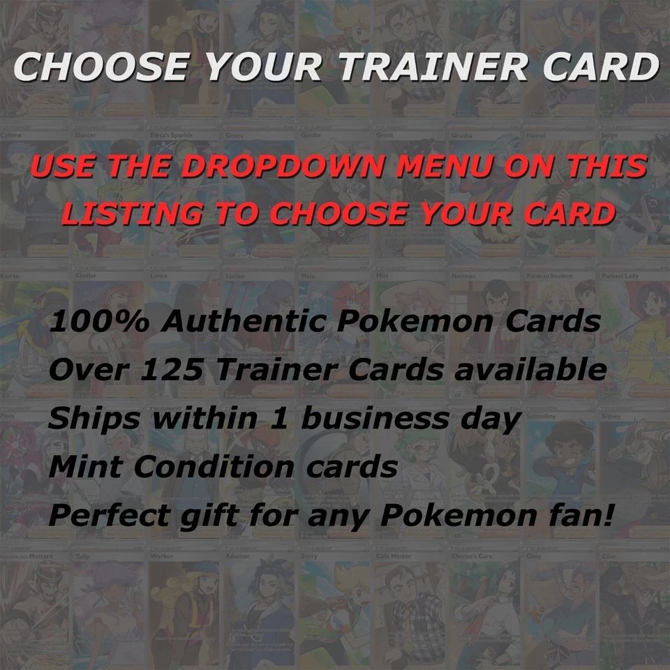 Pokemon Trainer Cards - Choose Your Card - Full Art Ultra Rare Holo Supporter - Image 2 of 2
