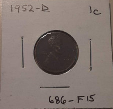 Moneda de 1 centavo de trigo Lincoln Wheat 1952-D Denver Mint de Estados Unidos (686-F15)