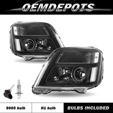 Black Clear Headlights Fit 2010-2015 GMC Terrain Halogen w/Bulbs Projector LH+RH
