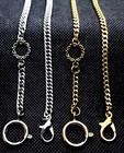 Silver Tone Ornate Pocket Watch Fob Chains A Set Of Two Gold Plated and