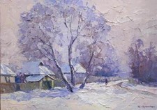 Oil Painting Canvas Hoarfrost Serdyuk B Original Unframed Home Decor nSerb742
