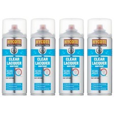 Hycote Clear Fast Drying Lacquer Spray Paint 400ml x4
