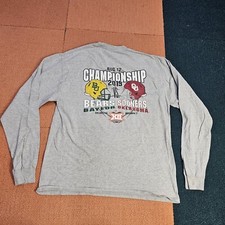 Big 12 Championship University of Oklahoma 2019 Adult T-Shirt LS Large Gray U9a